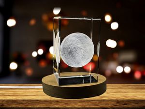 Mercury 3D Engraved Crystal Trophy Award with LED Base Light - Unique Recognition Decor - Image 2