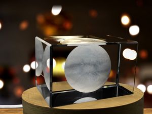 Mercury 3D Engraved Crystal Trophy Award with LED Base Light - Unique Recognition Decor - Image 5
