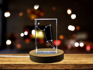 Leo Stars Chart 3D Engraved Crystal Gift