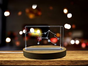 Virgo Stars Chart 3D Engraved Crystal Gift