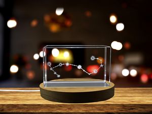 Scorpio Star Chart Crystal Trophy Award with LED Base – 3D Engraving Recognition Gift