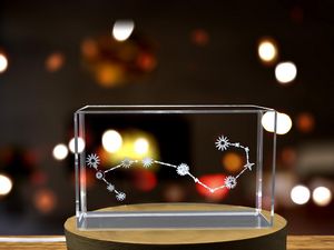Scorpio Star Chart Crystal Trophy Award with LED Base – 3D Engraving Recognition Gift - Image 6