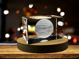 Venus 3D Engraved Crystal Trophy Award With LED Base Light - Elegant Planet Recognition Decor S-XXL - Image 2