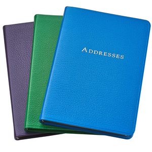Pocket Address Book W/ Premium Brights Leather Cover (5 3/8"x7 3/8")