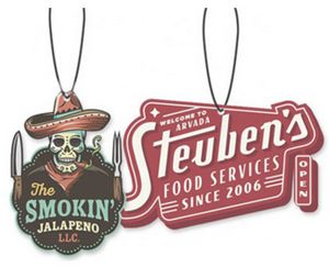 4" Die Cut Shape Custom Full Color Printed Air Freshener w/Rose Scent