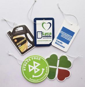 4" Die Cut Shape Custom Full Color Printed Air Freshener w/Fresh Mint Scent HV