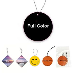 3" Custom Full Color Imprint Multi-Shaped Car Hanging Air Freshener