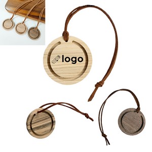 Diy Round Wooden Car Scent Booster Air Freshener Diffuser With Lanyard