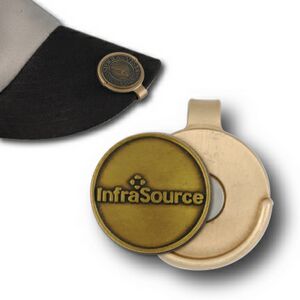 Worlds Best Golf Hat Clip W/Die Struck Magnetic Ball Marker Made in USA