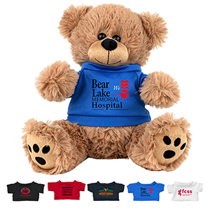 "FRED E. BEAR" LARGE 8" Plush Teddy Bear With Choice of T-Shirt Color