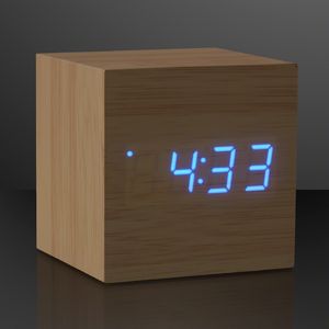 Blue LED Cube Alarm Clock with USB - PRINTED - Image 2