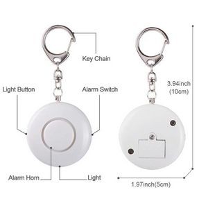 Round Safety Alarm Keychain With LED Light And 120DB Panic Sound - Image 2