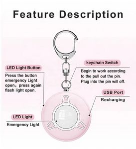130dB Self Defense Keychain Siren Whistle with SOS LED - Image 3