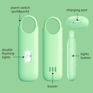 130dB Self Defense Alarm Keychain Emergency LED Flashlight - Image 6